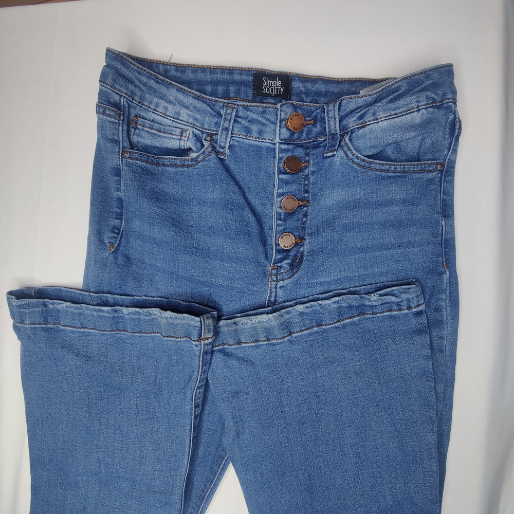 Simple Society Women's High-Rise Button-Fly Jeans — Classic Blue - Picture 4 of 9